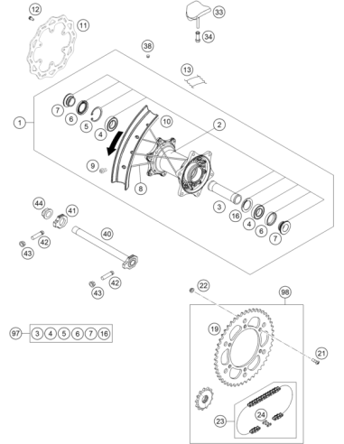 Drivetrain KIT 13z/49z (KTM/HVA/GG) St:60