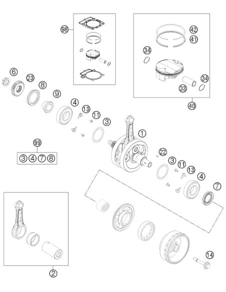 Crankshaft Rep. KIT Sx-f 13-15 (KTM/HVA/GG) St:70