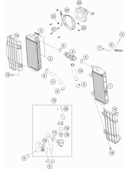 Variable One-ear Clamp 21,0mm (KTM/HVA/GG)