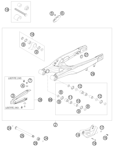 HH Collar Screw M6x45 Tx30 (KTM/HVA/GG)