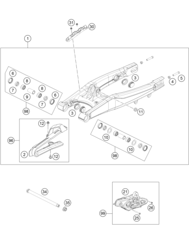 HH Collar Screw M6x45 Tx30 (KTM/HVA/GG)
