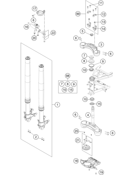 Tornillo de Collarín Hexagonal M8x25 (KTM/HVA/GG)