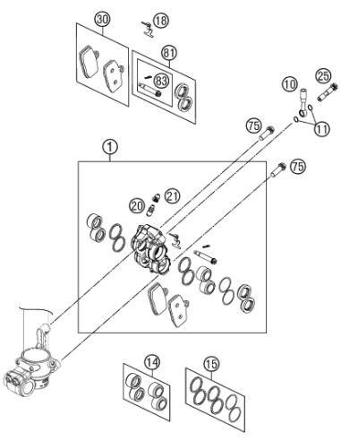 Tornillo de Collarín Hexagonal M8x25 (KTM/HVA/GG)