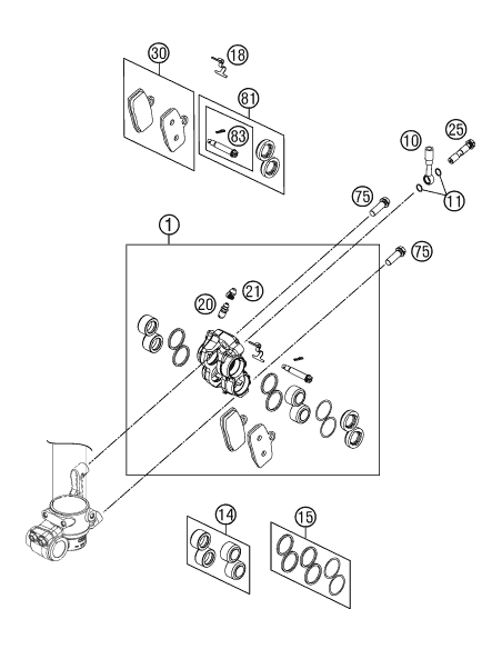 Tornillo de Collarín Hexagonal M8x25 (KTM/HVA/GG)