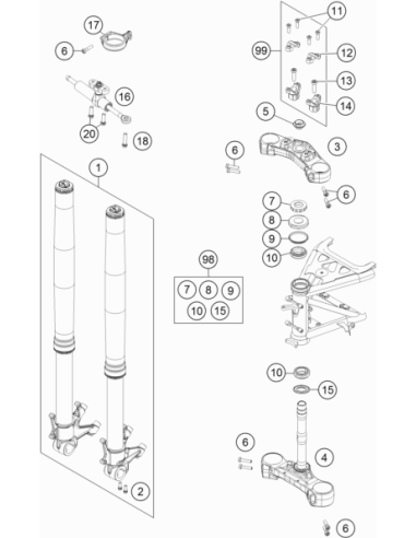 HH Collar Screw M8x25 Tx40 (KTM/HVA/GG)