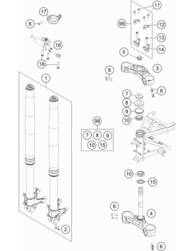HH Collar Screw M8x25 Tx40 (KTM/HVA/GG)