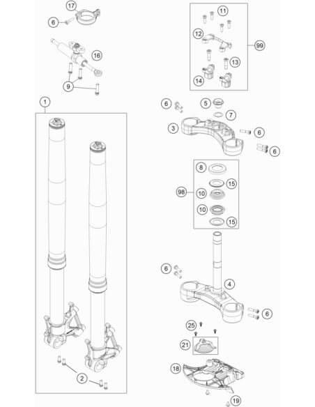 HH Collar Screw M8x25 Tx40 (KTM/HVA/GG)