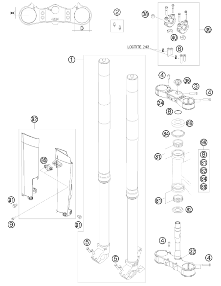 HH Collar Screw M8x35 Tx40 (KTM/HVA/GG)