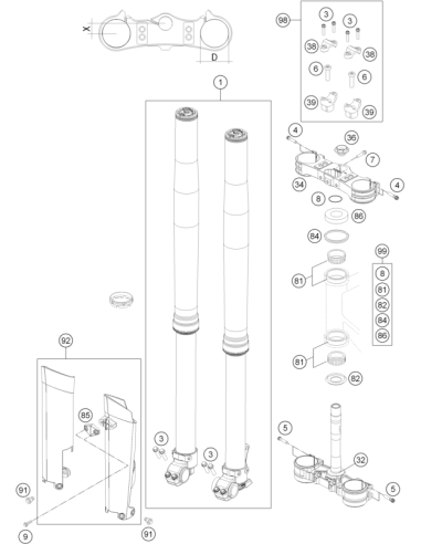 HH Collar Screw M8x50 Tx40 (KTM/HVA/GG)