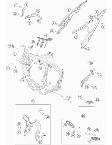 ISA Collar Screw M8x25 Isa45 (KTM/HVA/GG)