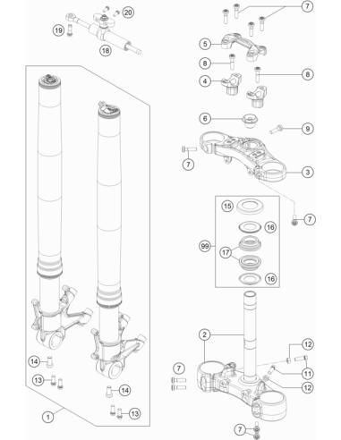 AH Screw M10x20 SET (KTM/HVA/GG) St:70