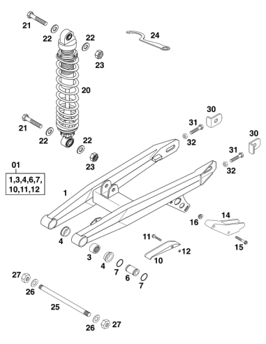 NUT M12x1 H10 Waf19 DIN 934 (KTM/HVA/GG)