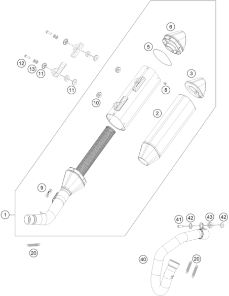 Distance Piece, Silencer (KTM/HVA/GG)