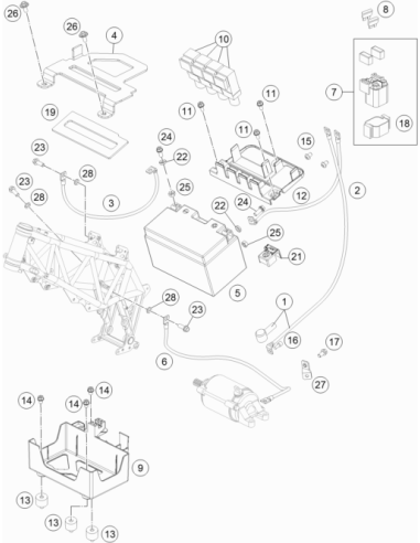 Absorber F. Battery Retaining (KTM/HVA/GG)