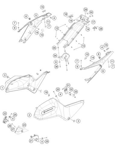 Side Fairing Left 200 (KTM/HVA/GG)