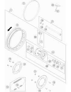 Kit Reparación Rueda Trasera Original KTM SX 50 2012-2024...