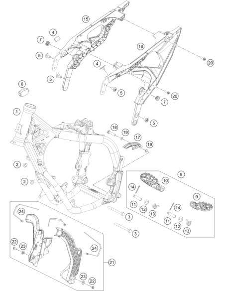 Patín de Cadena Original KTM SX 50 2020- + SX 65 2024- + Husqvarna TC 50 2020- + TC 65 2024- + GasGas MC 50 2021- + MC 65 2024-