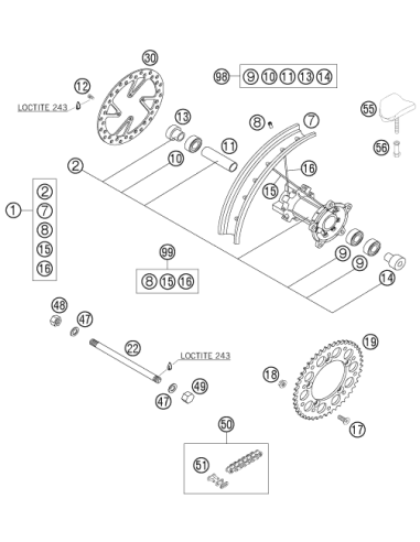 Bear.spacer Tube Rear SX 60/65 (KTM/HVA/GG)