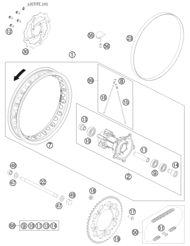 Brake Disc Rear 65 SX 09 (KTM/HVA/GG)
