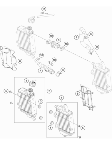 Pre-formed Hose Left Engine 65 SX (KTM/HVA/GG)