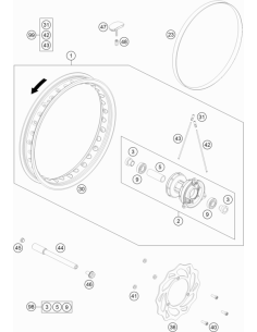 Front Wheel Hub, Cmpl. (KTM/HVA/GG)