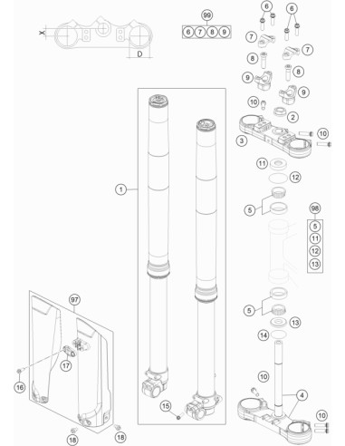 Compl. Lower Triple Clamp (KTM/HVA/GG)