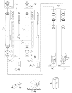 Axle Clamp R/S With Tube Cpl. (KTM/HVA/GG) 2