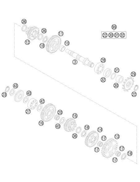 Needle Cage K18x22x10 Parted (KTM/HVA/GG)