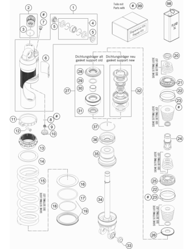Porta Reten Amortiguador 50 x 16 Original KTM...