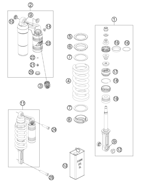 Shock Absorber Fluid 5 LT (KTM/HVA/GG)