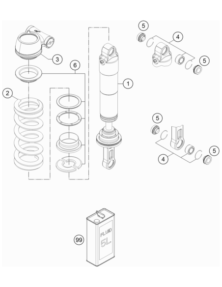 Shock Absorber Fluid 5 LT (KTM/HVA/GG)