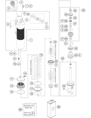 Monoshock Bottom Part Cpl. (WP)