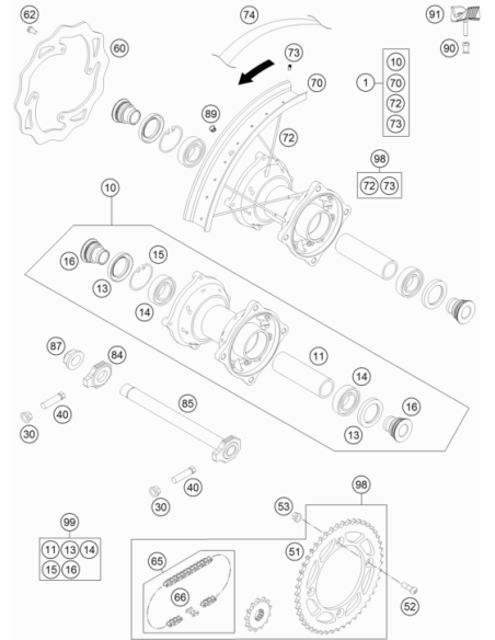 Tornillo de Ajuste M8x40 WS=10 Original KTM/Husqvarna/GasGas