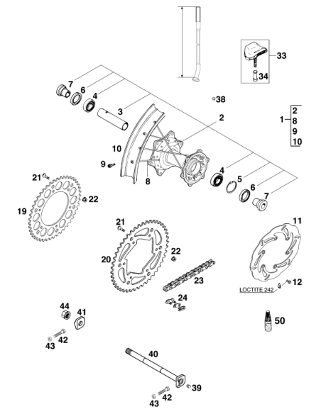 Tornillo de Ajuste M8x40 WS=10 Original KTM/Husqvarna/GasGas
