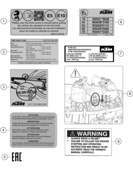 Sticker "warning Label 3 (KTM/HVA/GG)