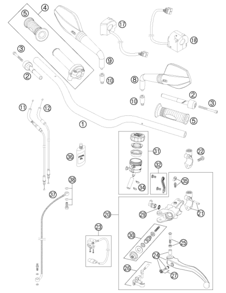 Lever Screw Short Cpl. 09 (KTM/HVA/GG) St:50