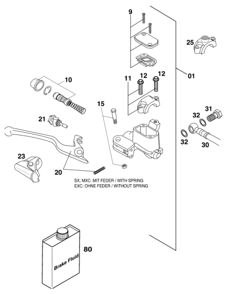 Handbrake Lever 18mm 2000 (KTM/HVA/GG)
