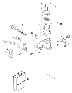 Handbrake Lever Short 2001 (KTM/HVA/GG) 2