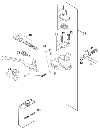 Handbrake Lever Short 2001 (KTM/HVA/GG)