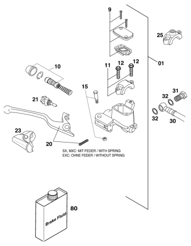 Adjusting Screw Cpl. SX 2000 (KTM/HVA/GG)