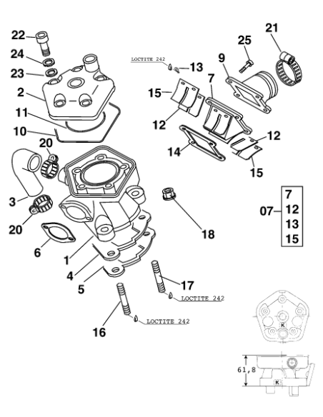 HH Collar NUT M 8 Ws=12 (KTM/HVA/GG)