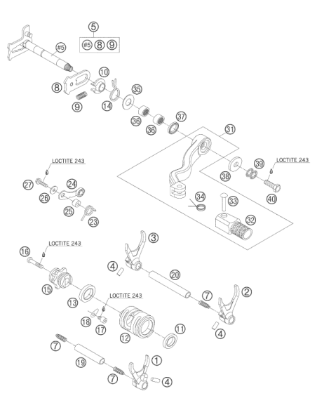 Locating Lever Cpl. 08 (KTM/HVA/GG)
