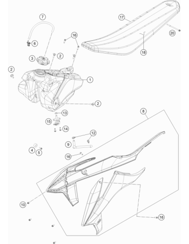 Pre-formed Fuel Hose SX (KTM/HVA/GG)