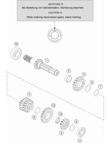 Drive Shaft Assy. Not=14 (KTM/HVA/GG)