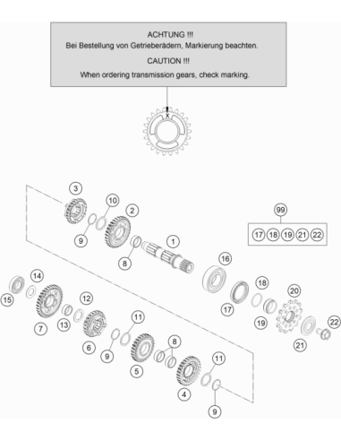 Counter Shaft Repair KIT 125/150cc (KTM/HVA/GG)