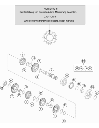 Idler Gear 2ND Gear Not=30 (KTM/HVA/GG)
