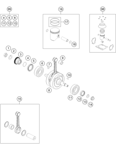 Piston II Cpl. 150 (KTM/HVA/GG) St:70