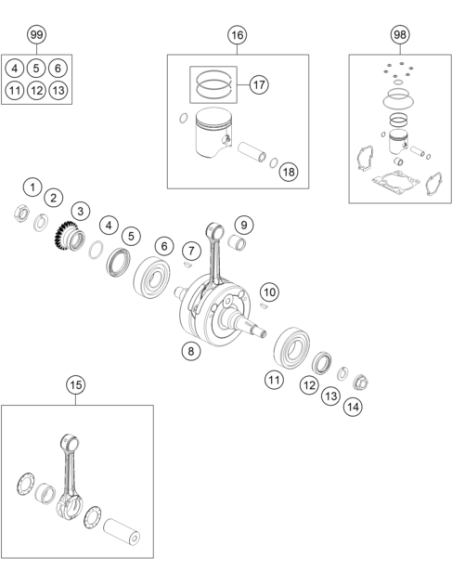 Piston Ring SET 150 (KTM/HVA/GG)