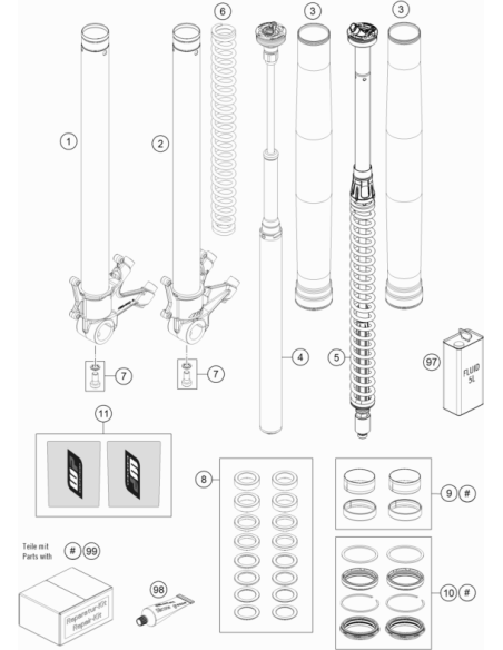 KIT DE Adhesivos DE Horquilla 175x45 (WP)