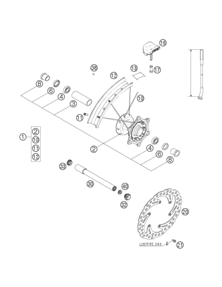 Auxiliary Screw Front 06 (KTM/HVA/GG)